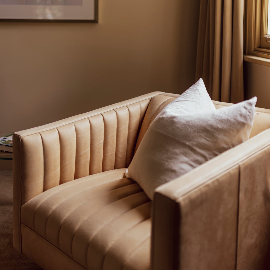 Gus Wallace Sofa Chair - Canyon Whiskey Leather