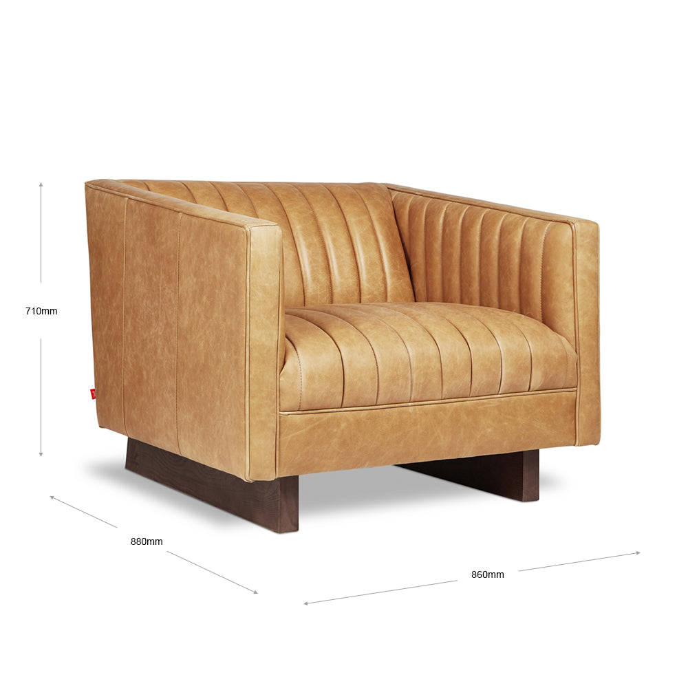 Gus Wallace Sofa Chair - Canyon Whiskey Leather