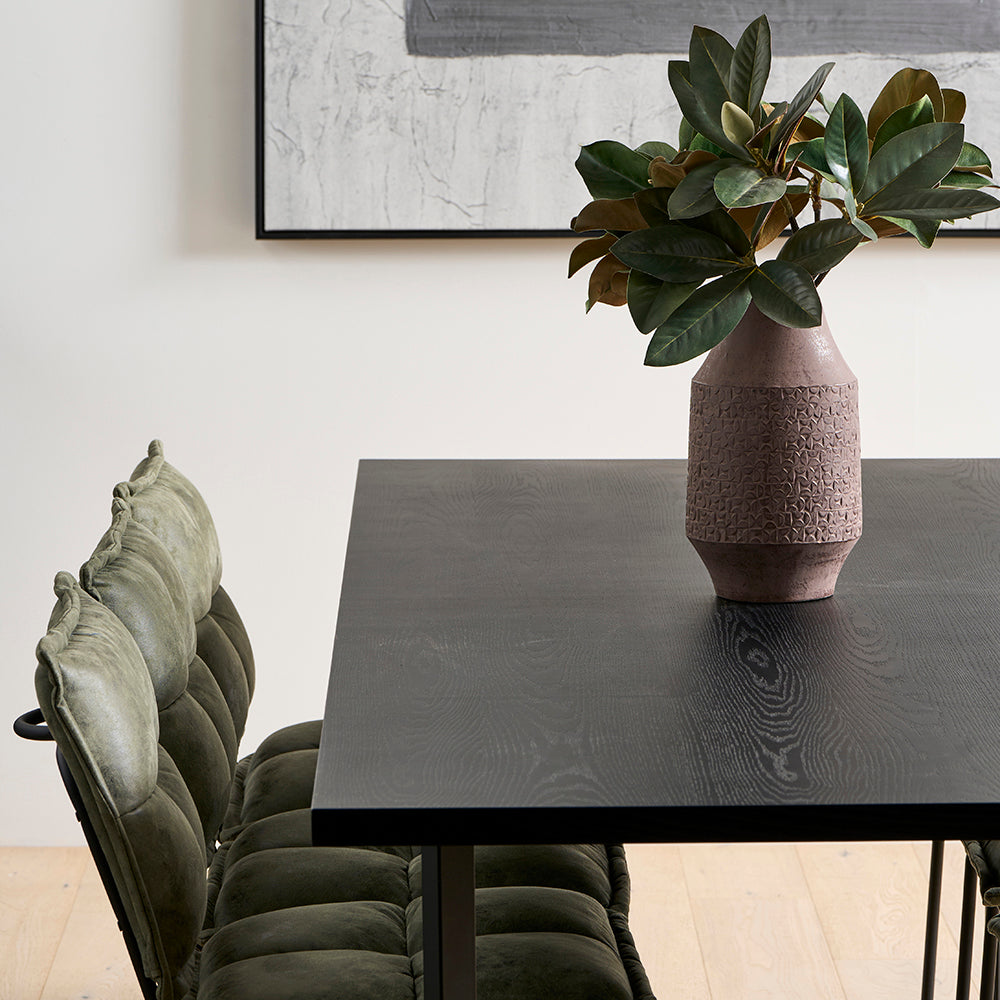 Cecil Dining Chair - Olive Green Recycled Leather