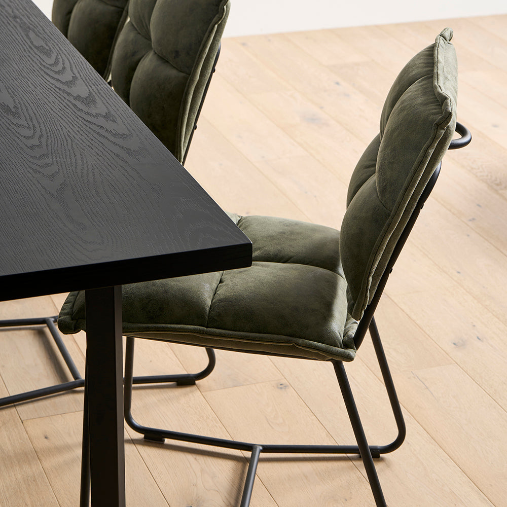 Cecil Dining Chair - Olive Green Recycled Leather