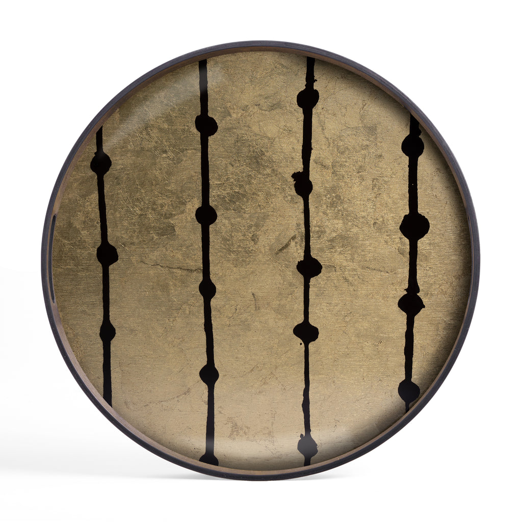 Ethnicraft Gold Leaf Dots Glass Tray