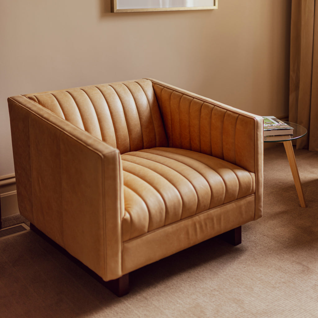 Gus Wallace Sofa Chair - Canyon Whiskey Leather