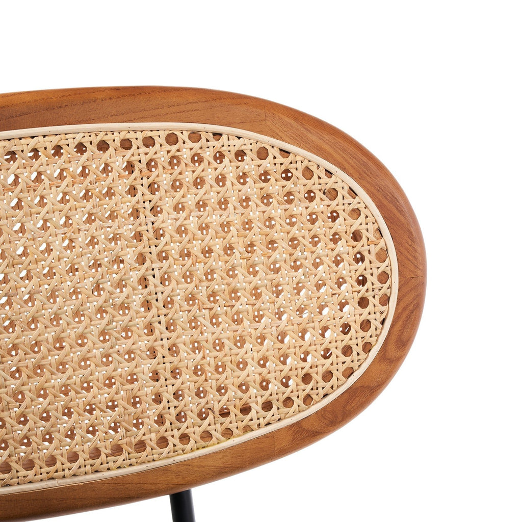 Betty Barstool - Black Velvet/Rattan