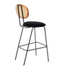 Betty Barstool - Black Velvet/Rattan