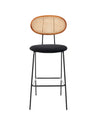 Betty Barstool - Black Velvet/Rattan