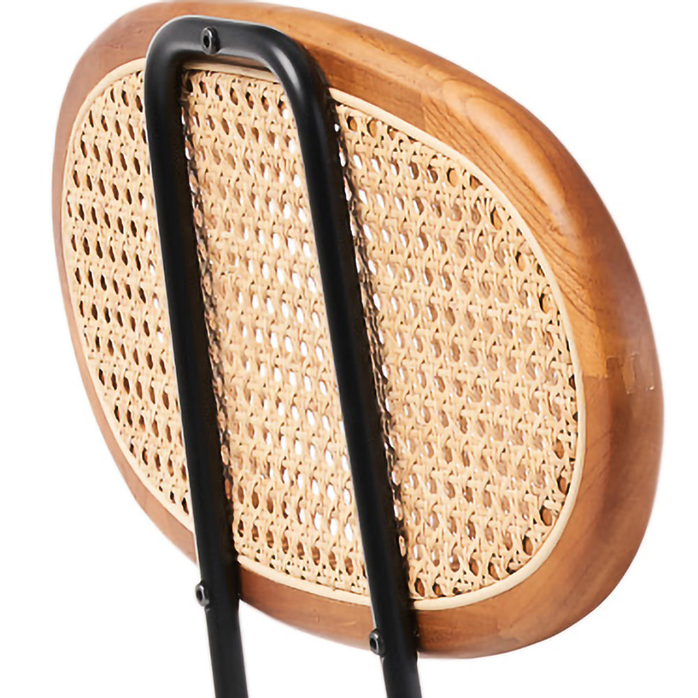 Betty Barstool - Black Velvet/Rattan