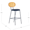 Betty Barstool - Black Velvet/Rattan