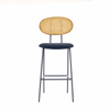 Betty Barstool - Black Velvet/Rattan