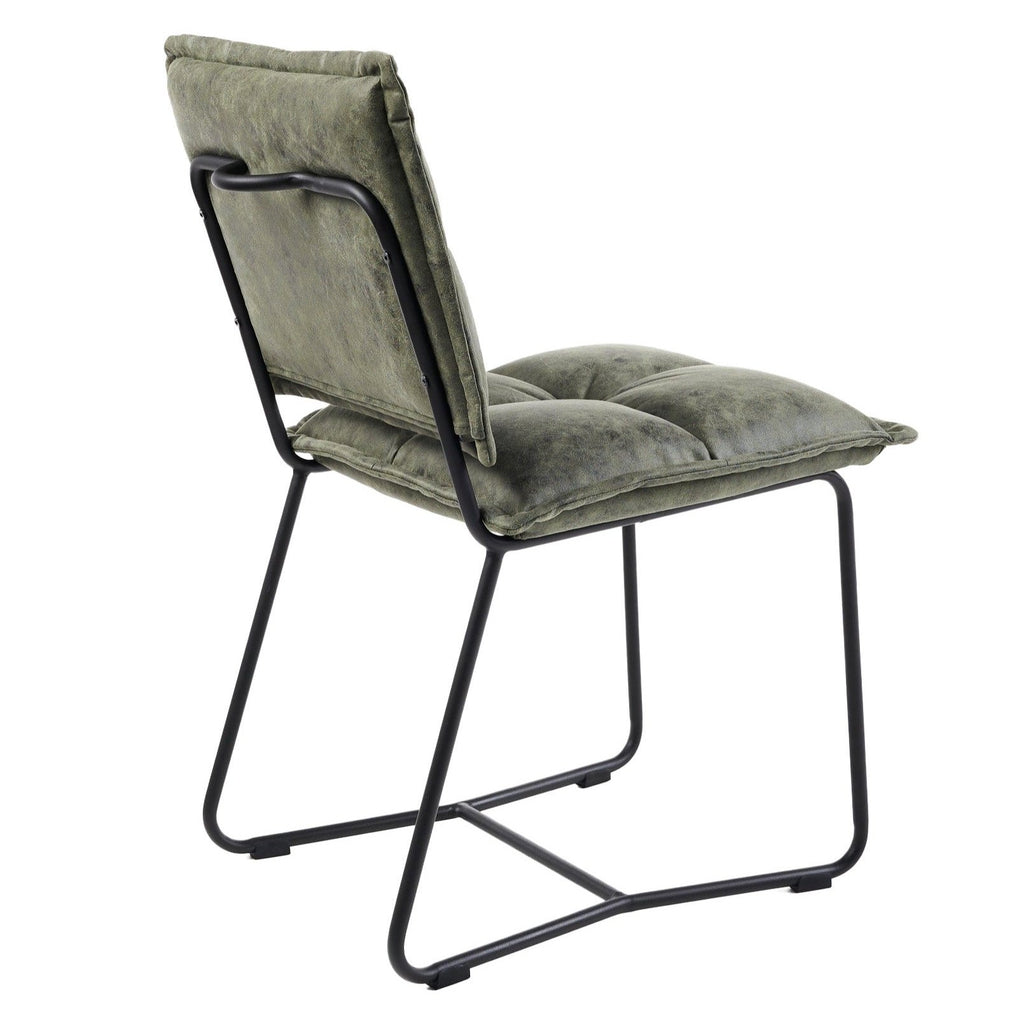 Cecil Dining Chair - Olive Green Recycled Leather