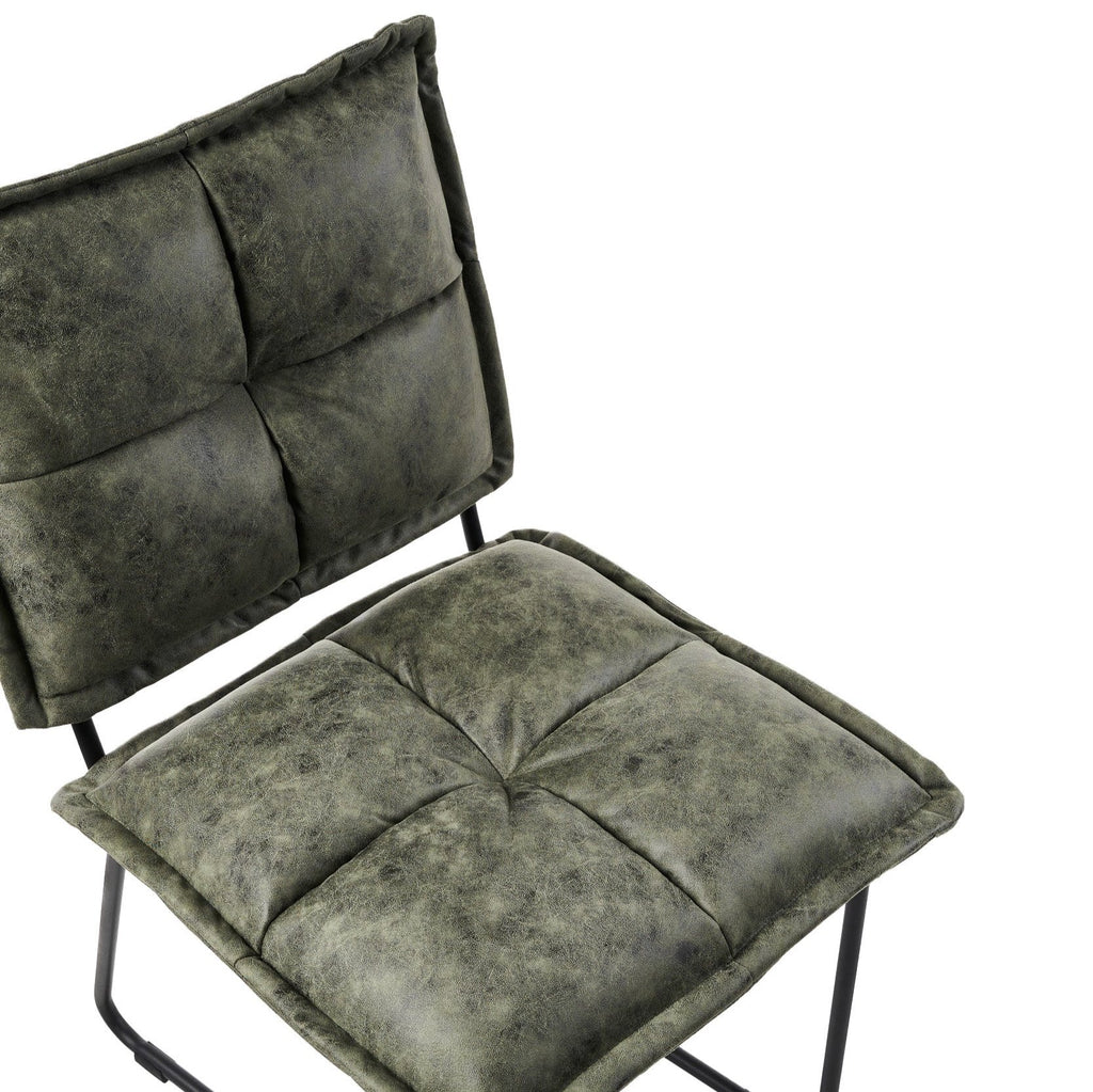 Cecil Dining Chair - Olive Green Recycled Leather