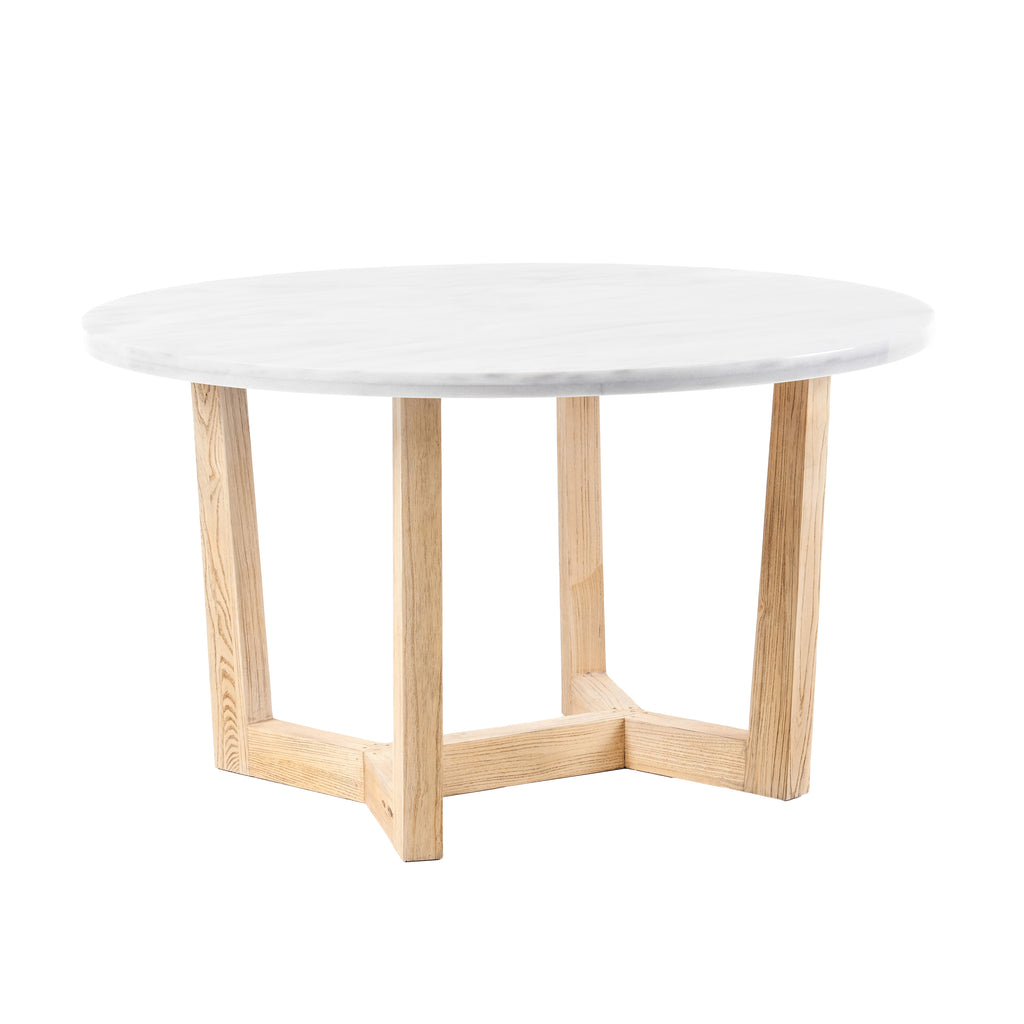 Victor Dining Table - White Marble / Ash