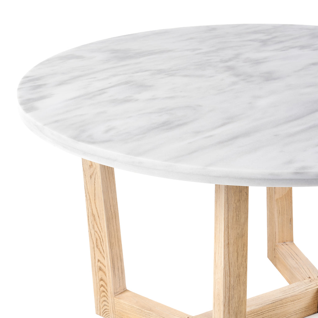 Victor Dining Table - White Marble / Ash